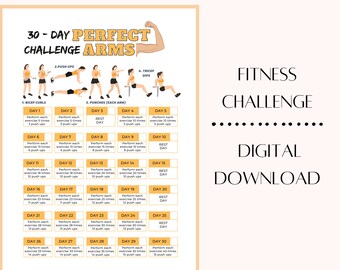 30 Day Easy Level Arm Challenge Printable PDF Printable Arm Workout Plan for Beginners Printable Punches and Push Ups Challenge