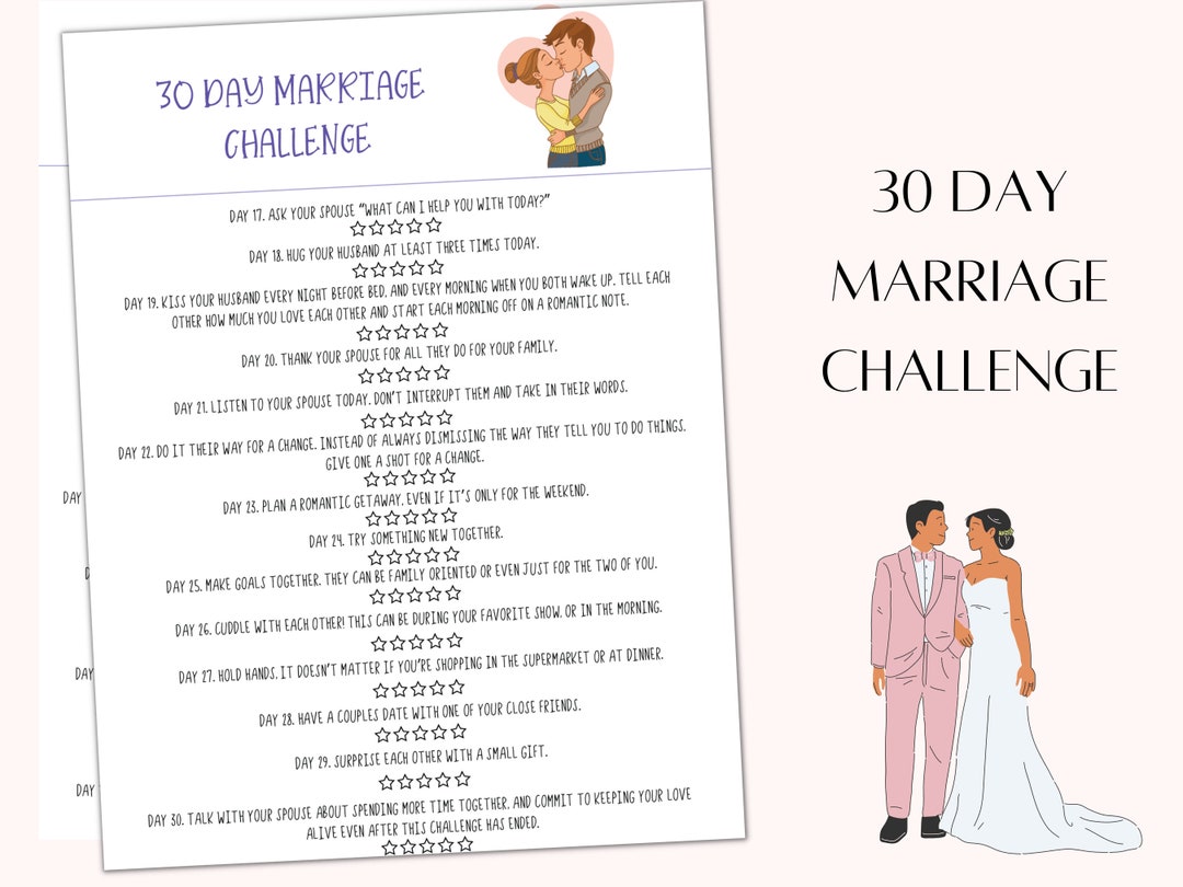 30 Day Marriage Challenge 30 Day Challenge Printable - Etsy