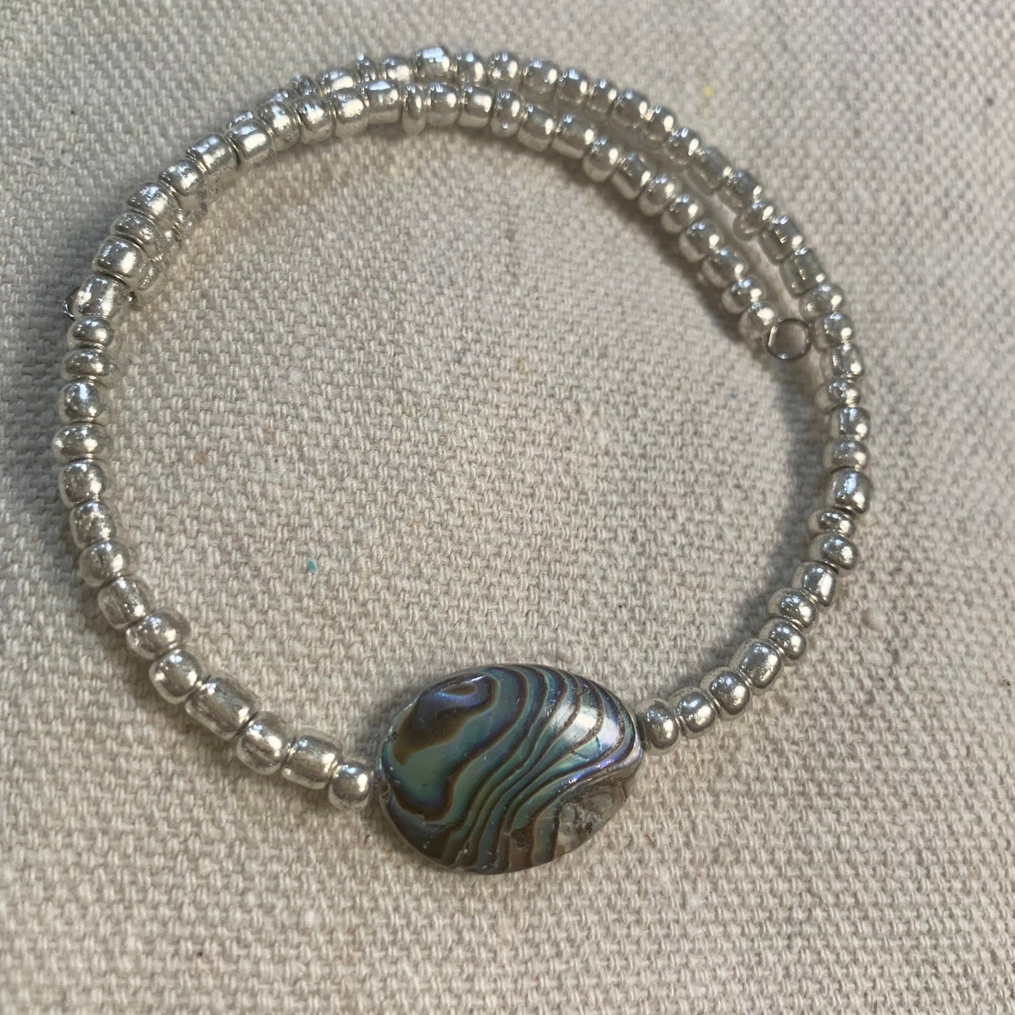 Abalone Shell Accent Beaded Bracelet Etsy Ireland