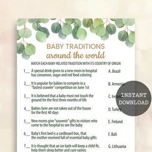 Baby-Traditionen auf der ganzen Welt Greenery Babypartyspiele