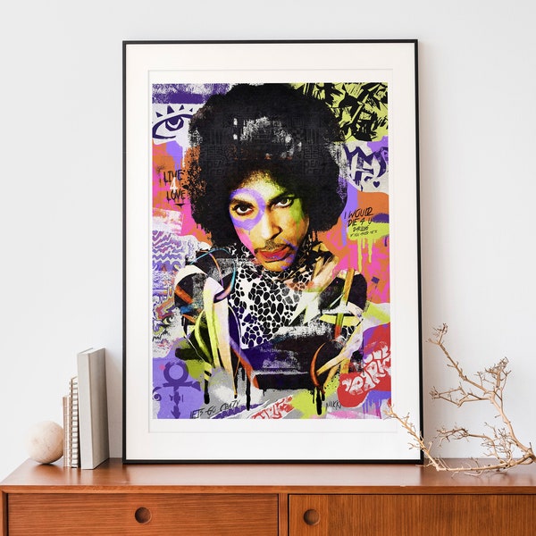 I Would Die 4 U . Prince Rogers Nelson Graffiti Art Print . Poster