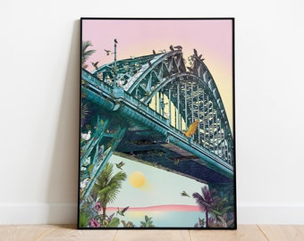 Birds of Tyne (Newcastle Tyne Bridge Art Print . Wall Art)