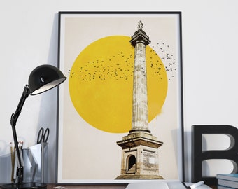 Greys Monument Art Print . Newcastle Art