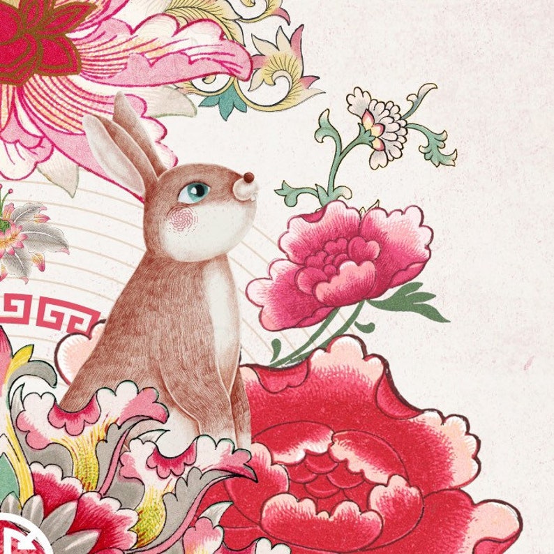 Year of the Rabbit . Chinese Zodiac Print 2023 image 5