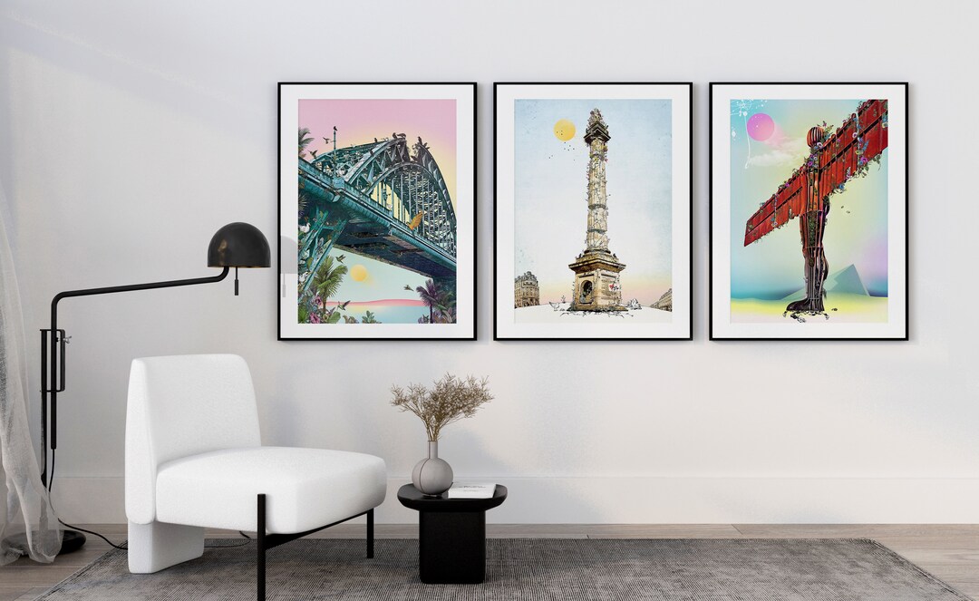 North East Art Prints Set of (surrealistic Style)