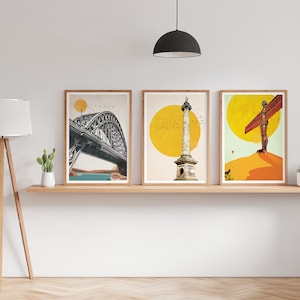 North East Art Prints Set of 3 (Abstract style)