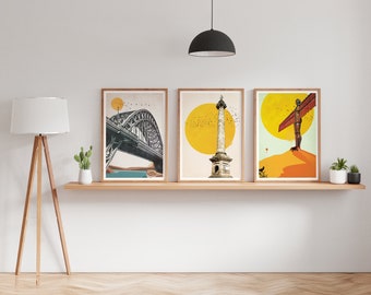 North East Art Prints Set of 3 (Abstract style)