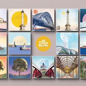 North East Landmarks Ceramic Cork Back Coasters
