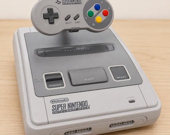 Présentoir Super Nintendo (SNES) avec support flottant pour manette - Décoration rétro