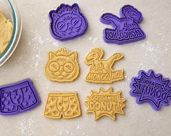 Donut, Mongo, Boxers, Slogan Dungeon Crawler Carl Cookie Cutters - Set of 4 – Embossing Stamp