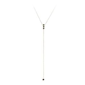 Delicate Lariat Necklace, Onyx y necklace, Long layering necklace, Drop bar necklace, Statement body chain necklace, Birthstone July Gift