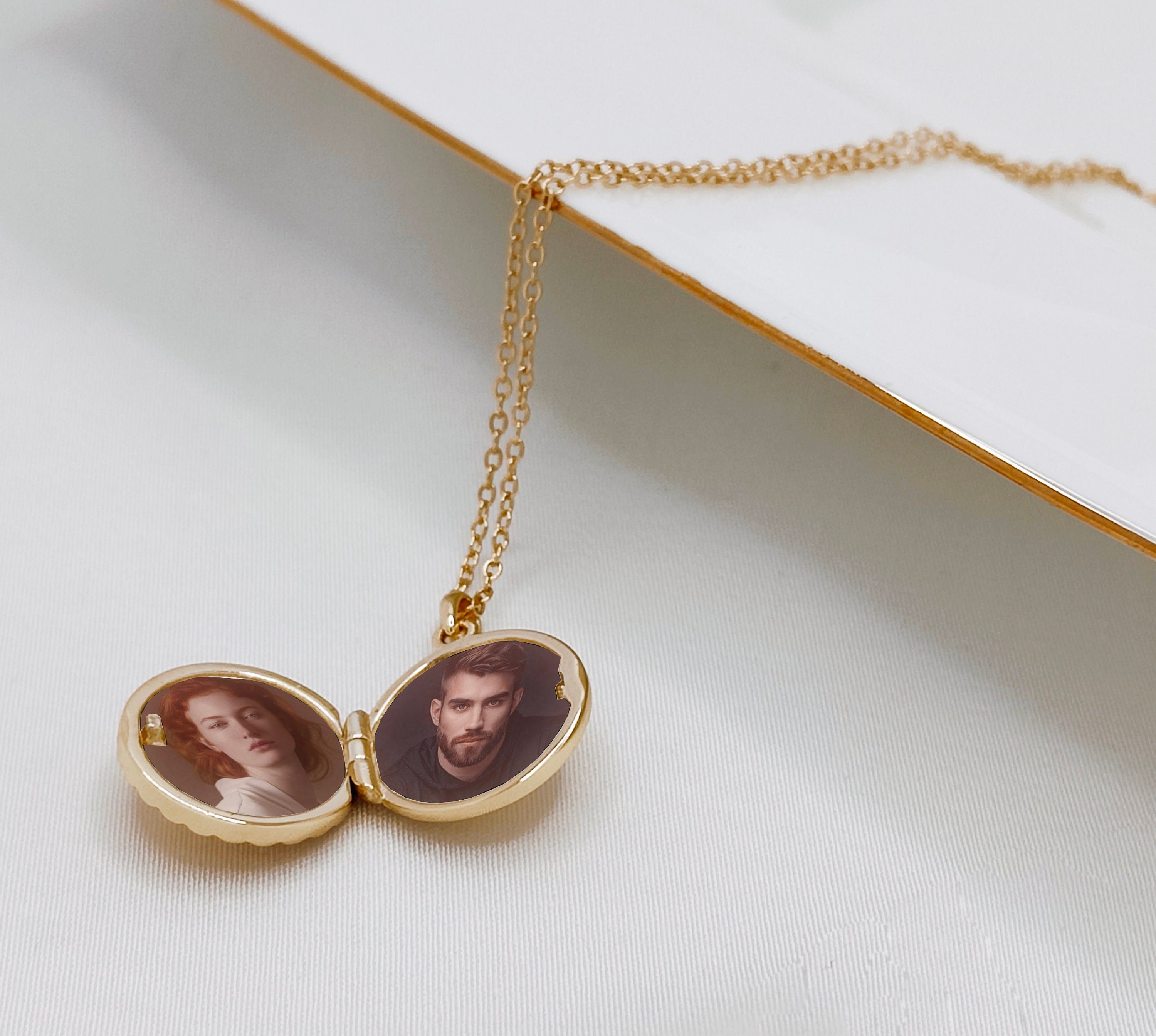 Locket Necklace With Photo, 18K Gold Necklace, Memorial Necklace, North Star Necklace, Grandma Gift, Gift For Mom, Christmas Gifts For Her