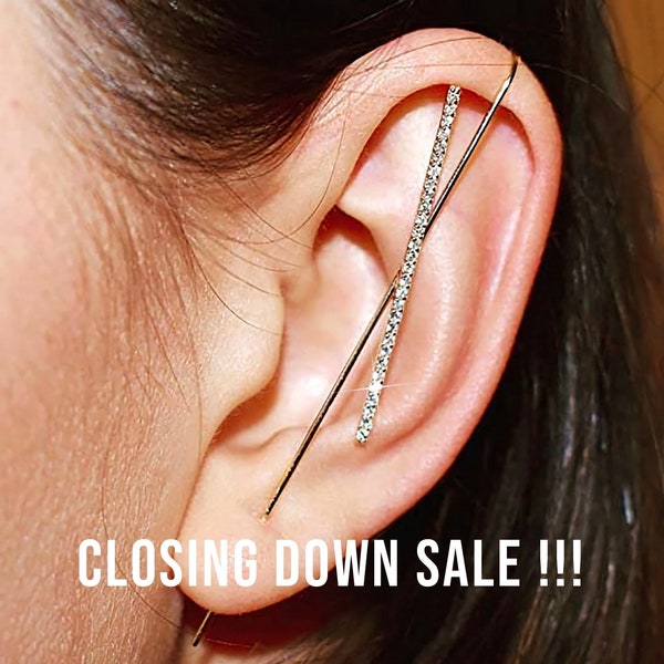 Ear Climber - Ear crawler earrings - Ear Wrap Crawler Earrings - Bride Earrings - Ear Sweep - Gift for her