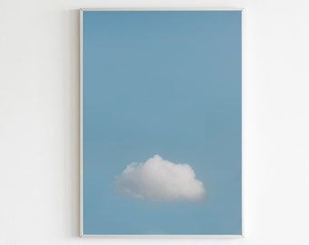 Single Cloud Blue Sky Wall Art/ Digital Print