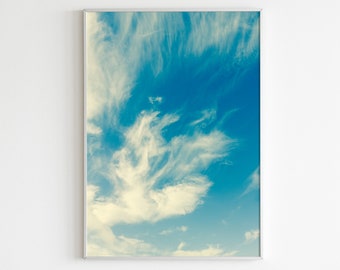 Dreamy Blue Cloudy Sky Wall Art