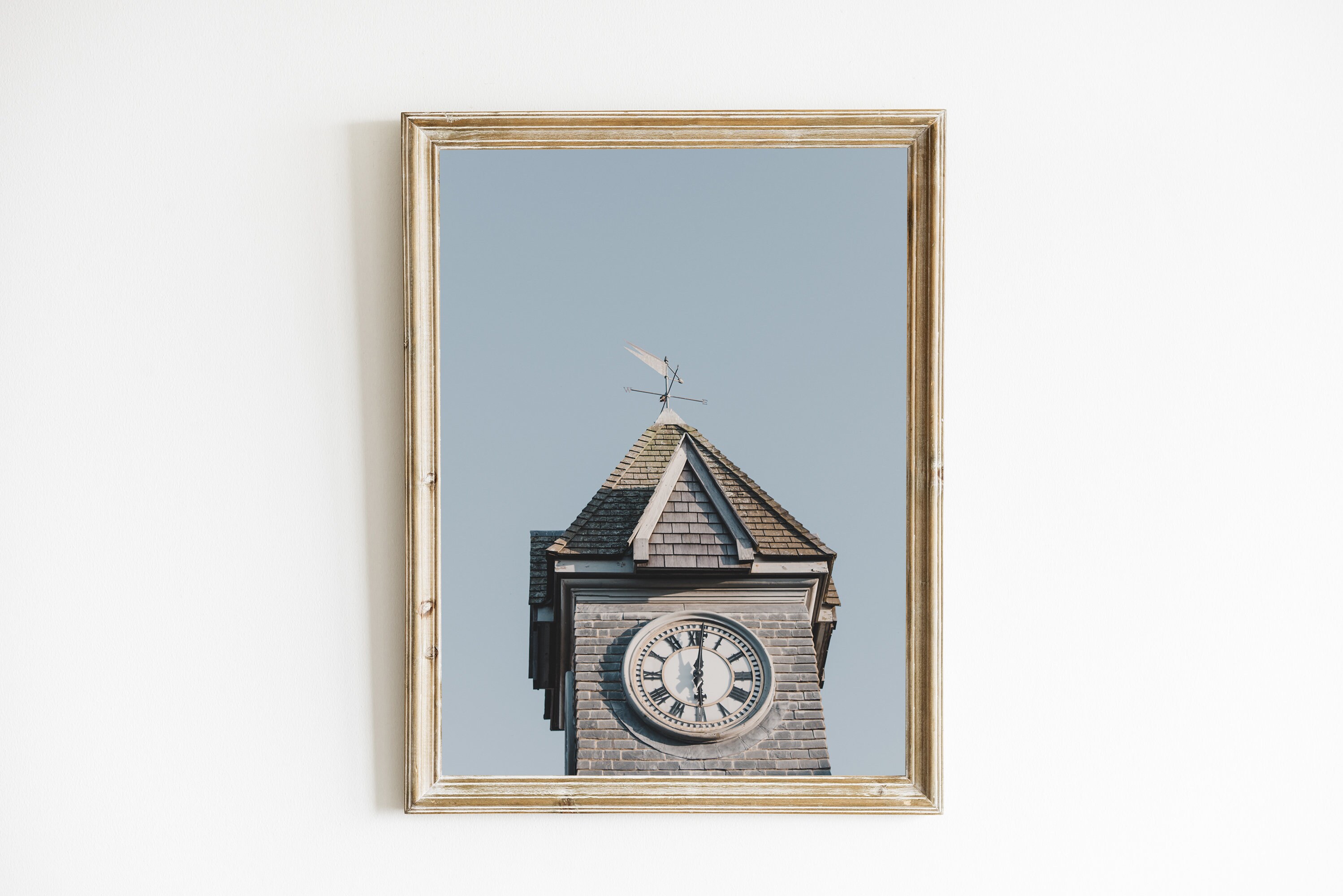 Clock Tower Art Print/ Digital Download/ Home Decor/ Neutral Etsy