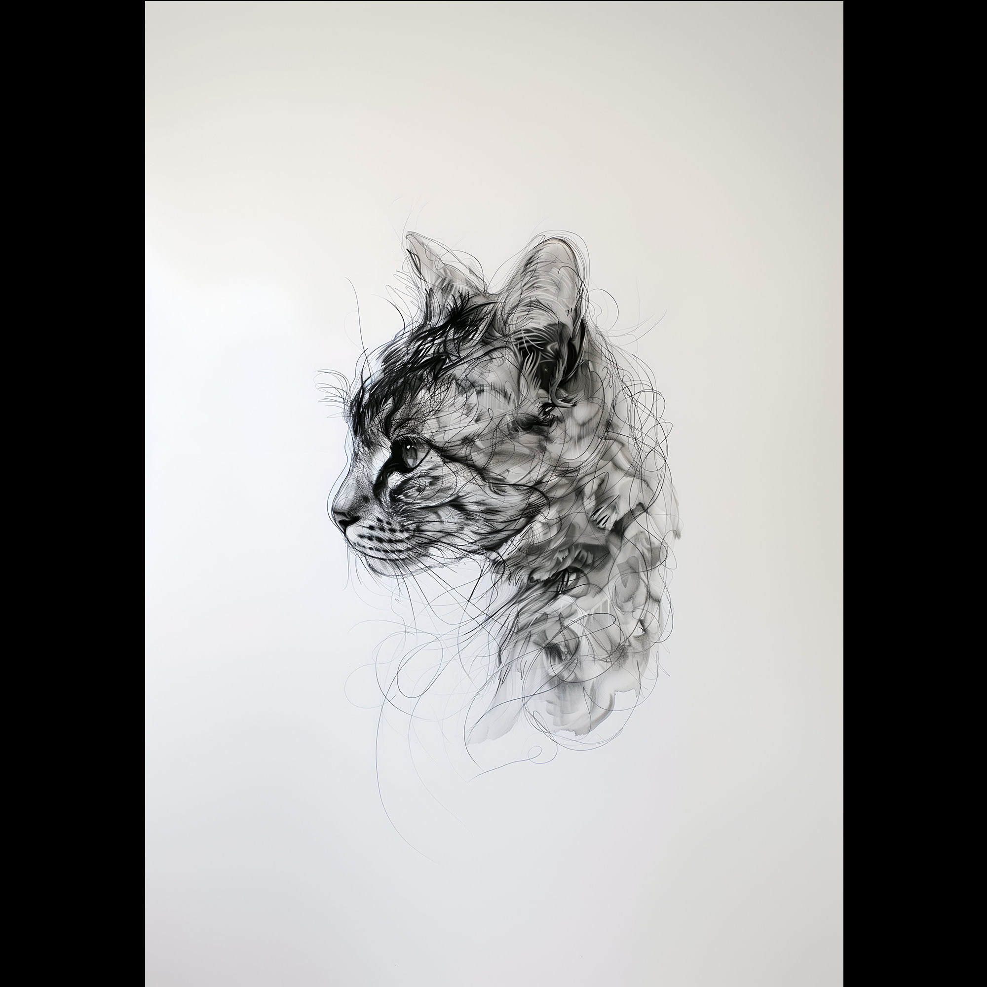 cat-sketch-print-cat-line-art-print-etsy