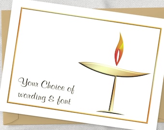Flaming Chalice Note Card: Personalized Unitarian Universalist Card