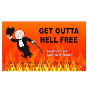 Outta HELL GRATIS kaarten, Compleet met 100% geld terug garantie, Spoof kaarten, Satire