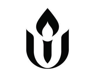 Unitarian Universalist Decal: Flaming Chalice Logo, Weatherproof Vinyl