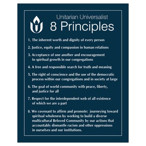 Unitarian Universalist Principles Wall Art: 7 or 8 Principle Versions
