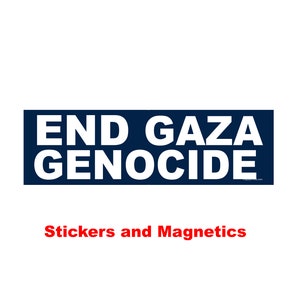 End the Gaza Genocide, Free Palestine sticker, Sizes for cars and laptops