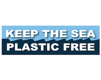 Plastic Free Sea Bumper Sticker: Earth Day Car Decal