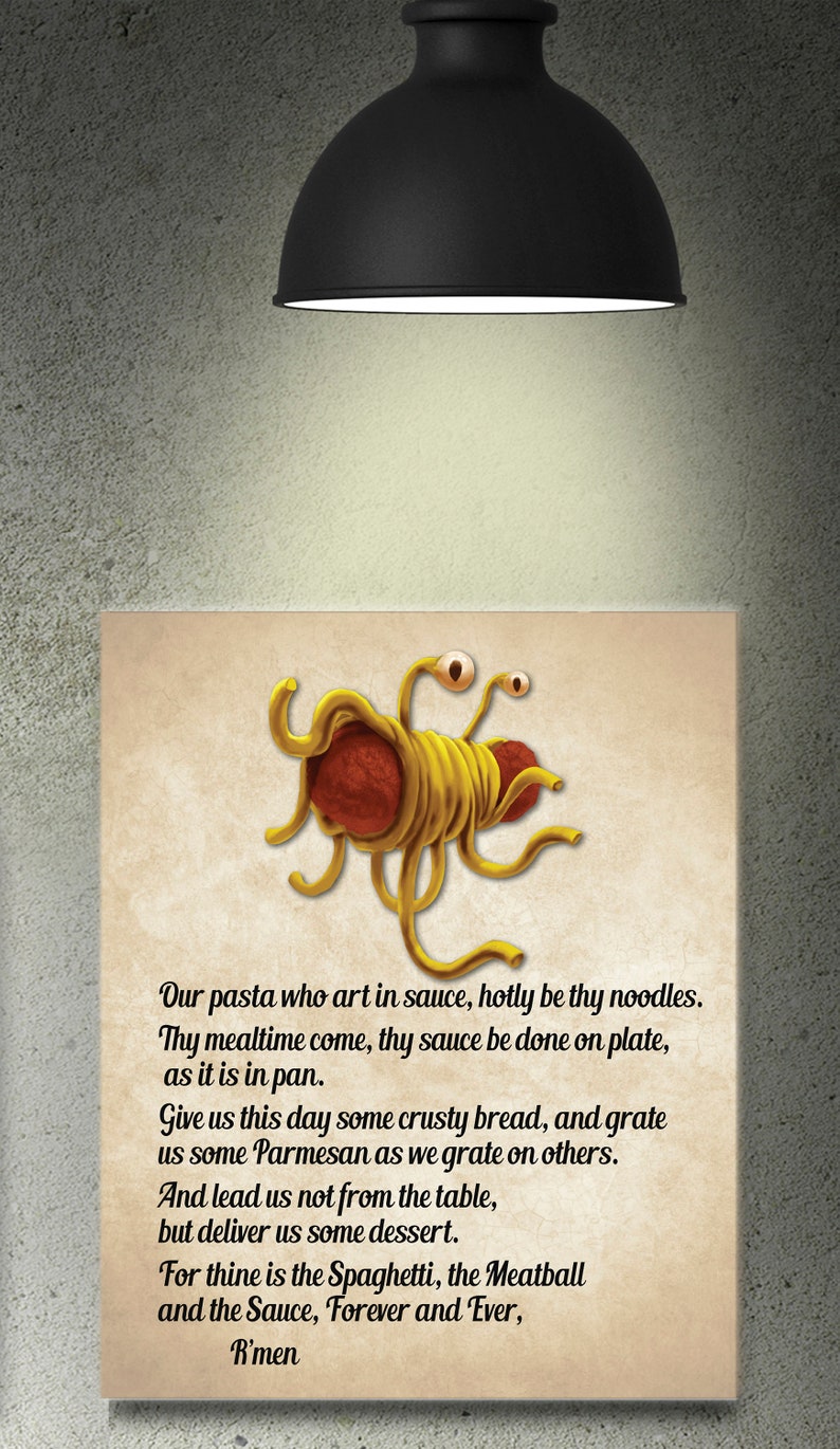 FSM Wall Art flying Spaghetti Monster Prayer FSM Poster Etsy