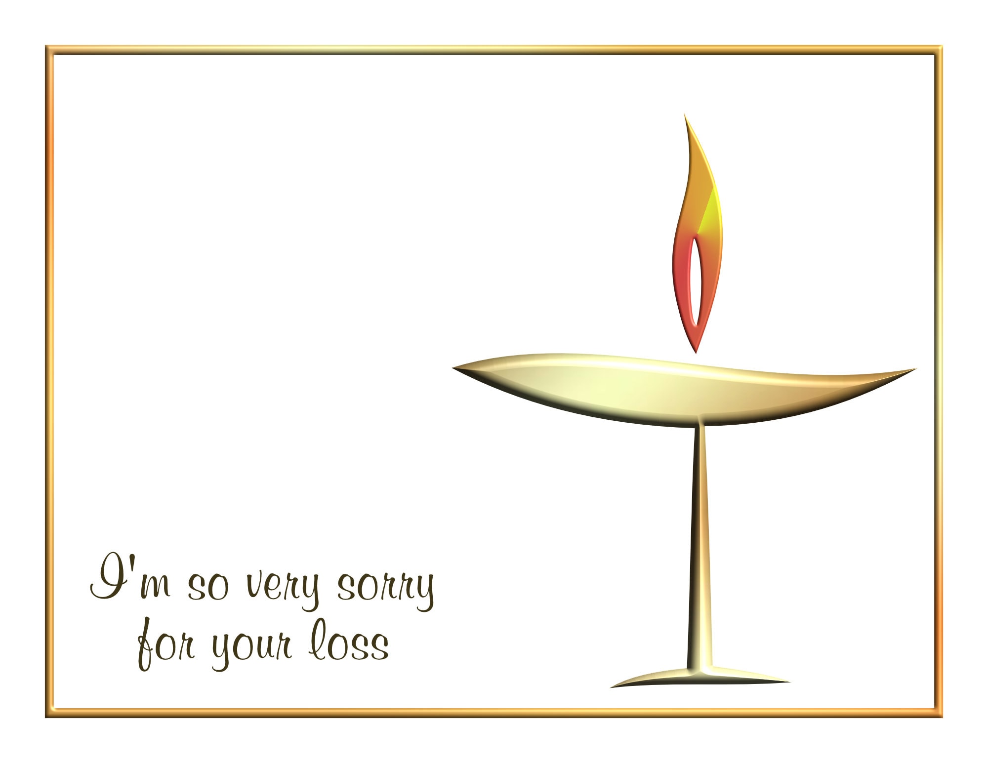 Flaming Chalice Sympathy Card: Unitarian Universalist Note Card
