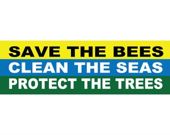 Save the Bees Bumper Sticker: Earth Day Car Decal