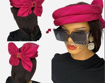 Aso-oke 100% originale in rosa, oro, viola e arancione Auto Gele