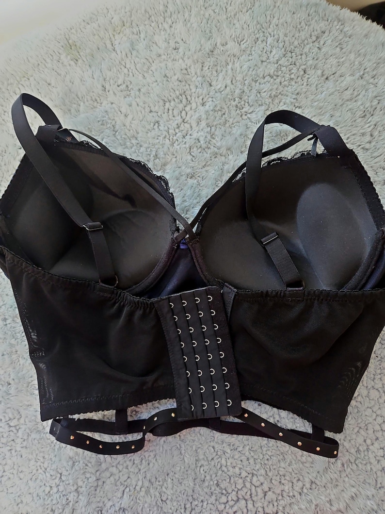 Bellissimo reggiseno a fascia blu con doppia imbottitura Bombshell 38DD (85E) immagine 4