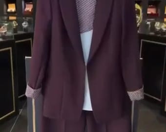 Beautiful Sizes Four Pieces Set Dark Purple Pant Suit Size 10