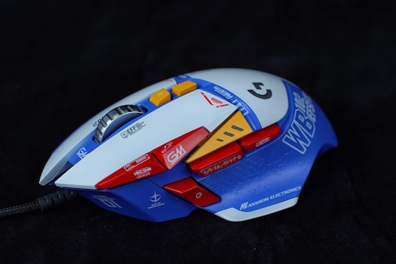RX-78-2 GUNDAM Edition Custom Painted  Logitech G502 HERO Wired Optical Gaming Mouse with Rgb Lighting - Custom Gaming Mouse - Custom Name