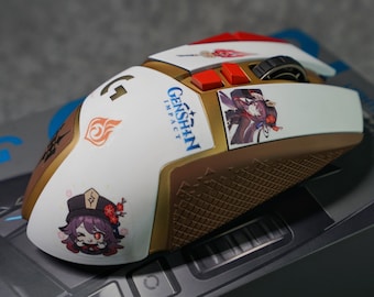 Genshin Hutao Edition Custom Painted  Logitech G502 HERO Wired Optical Gaming Mouse with Rgb Lighting - Custom Gaming Mouse