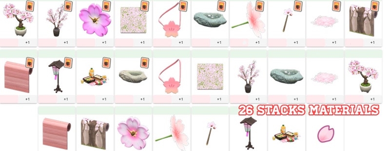 Animal CrossingNew Horizons Cherry Sakura blossom Set Etsy