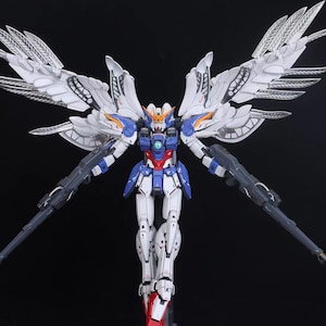 Bandai 1/100 MG Wing Gundam Zero EW Ver. Ka installed LED&#39;s Painted & Built