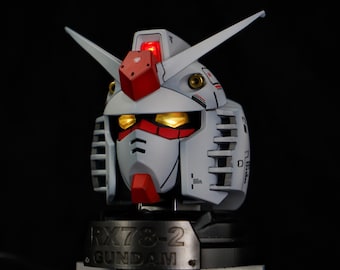 BANDAI  Gundam RX-78 Head Gashapon with LED Light, great for Car Accessory