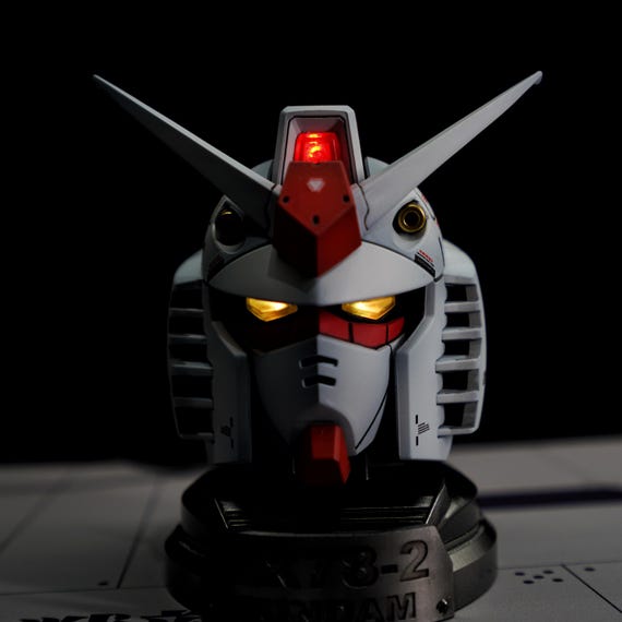 BANDAI Gundam RX-78 Head Gashapon With LED Light, Great for