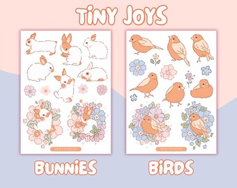 Tiny Joys - Hoja de calcomanías resistentes a la intemperie / Bullet Journal, diario, planificador, papelería, amigos por correspondencia, álbum de recortes, calcomanía