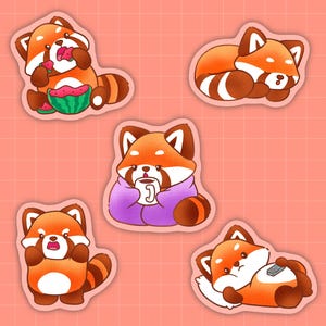 Red Panda Moods - waterdichte sticker | Waterdichte stickers, waterflesstickers, laptopstickers, stickerstickers