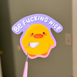 Be Nice - Waterproof Sticker | Waterproof Stickers, Water Bottle Stickers, Laptop Stickers, Decal Stickers