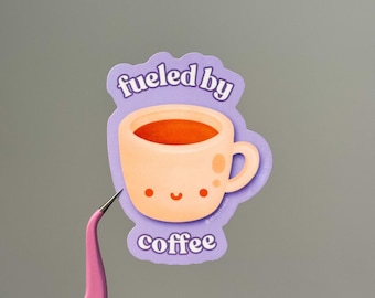 Fueled by Coffee - 防水ステッカー | 防水ステッカー、ウォーターボトルステッカー、ラップトップステッカー、デカールステッカー
