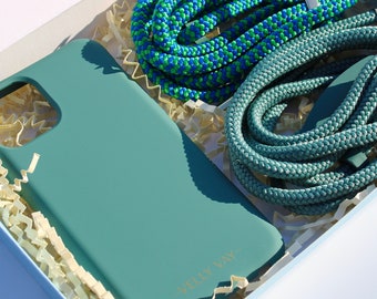 Geschenkset, Geschenkbox, Ocean-Handykette/NECKLACE CASE mit abnehmbarem Handyband/ Hülle iPhone 14 Plus, iPhone 15, Samsung S10