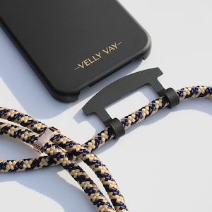 VELLY VAY Black CASE 2 in 1 mit abnehmbarer Handykette Crunchy, Handyband  | iPhone 16 Plus, iPhone 14 Pro, Samsung S22, Samsung S24