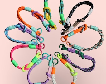 VELLY VAY Colorful Phone Necklace, Short Phone Pendant, Rope Bag Charm, Summer Necklace, Vibrant Handmade Rope Neon Colors Knotted Band