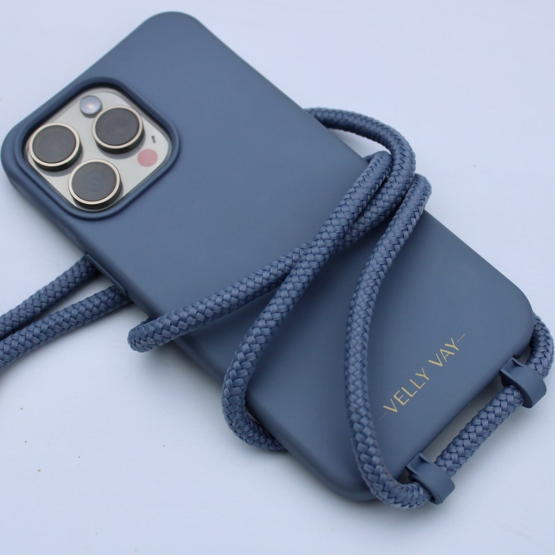 VELLY VAY Steel Blue CASE 2 in 1 mit abnehmbarer Handykette Air, Handyband, iPhone 12 Pro , iPhone 15 Pro, iPhone 14 Pro Max, iPhone 11 Pro Bild 3