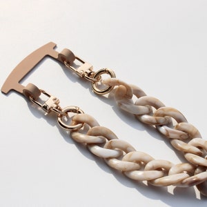 Korte marmeren mobiele telefoonketting - Dubai | Compatibel met VELLY VAY telefoonhoesje | verwijderbare ketting, snoer voor mobiele telefoon, verwisselbare ketting, verwisselbare band