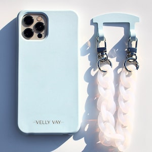 VELLY VAY Sky Case 2 en 1 avec chaîne échangeable amovible Arctic| Chaîne de téléphone portable, coque de téléphone portable pour iPhone 14+, iPhone 13 mini, iPhone 11 Pro