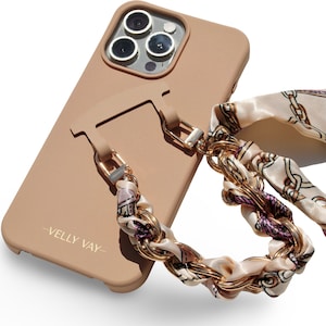 Étui 2 en 1 Cappuccino VELLY VAY avec chaîne amovible et interchangeable Florence | Chaîne pour iPhone 16e, iPhone 14, Samsung S23, Samsung S25 Ultra